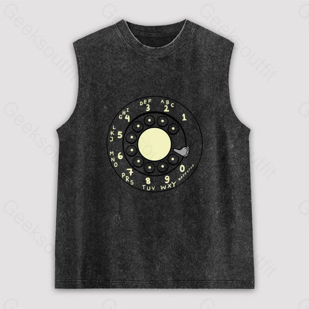 Rotary Dial Vintage Unisex Washed Tank