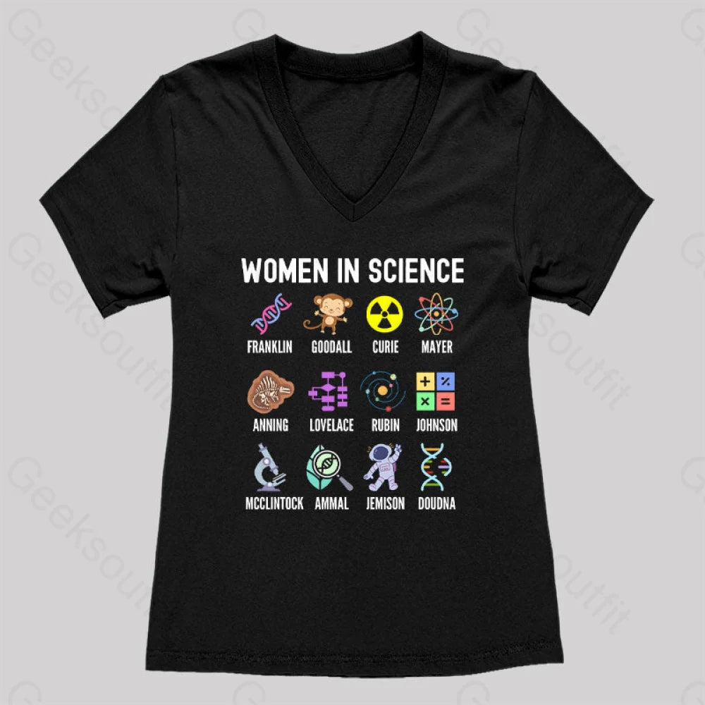 Women In Science Steminist Women's V-Neck T-shirt