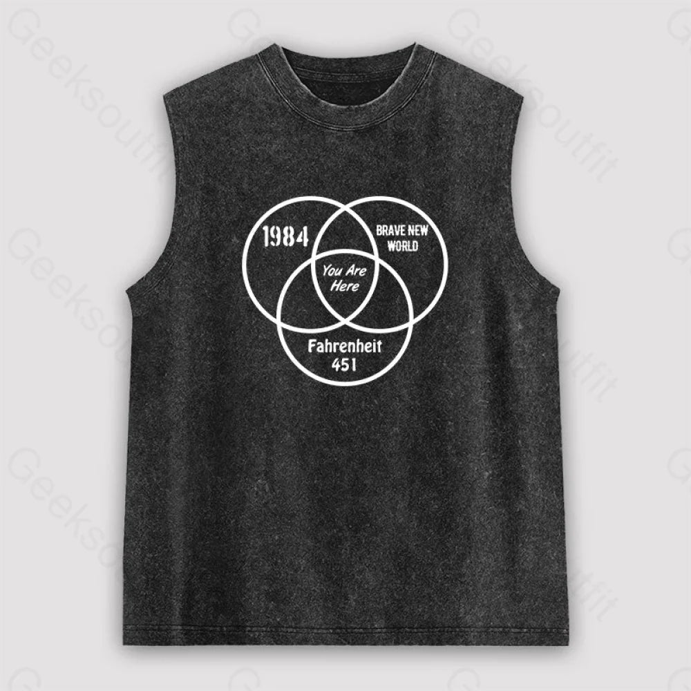 You Are Here Unisex Washed Tank