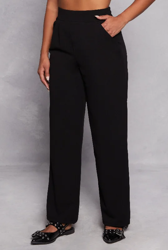 Crepe Knit Pull On Dress Pants