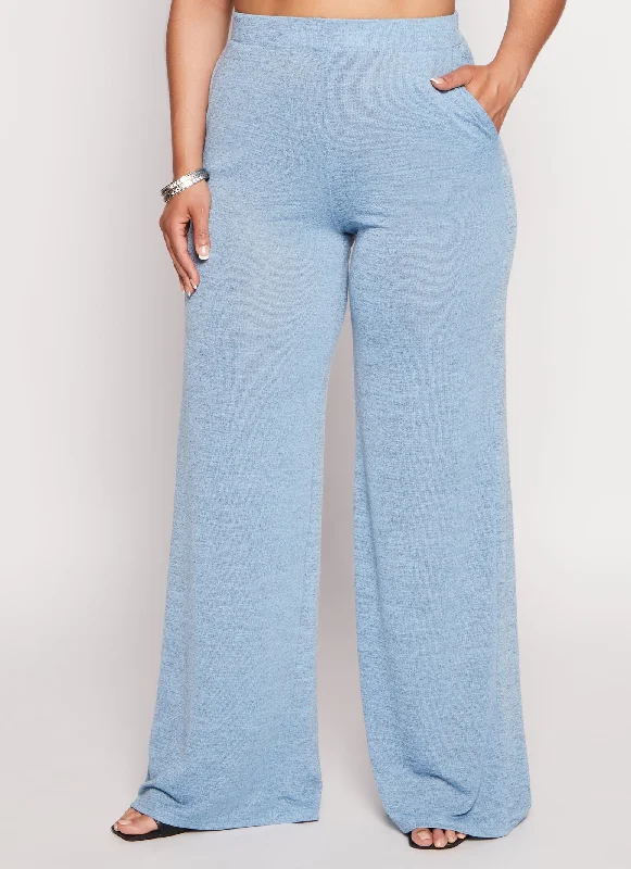 Plus Size Daisy Wide Leg High Waist Pants