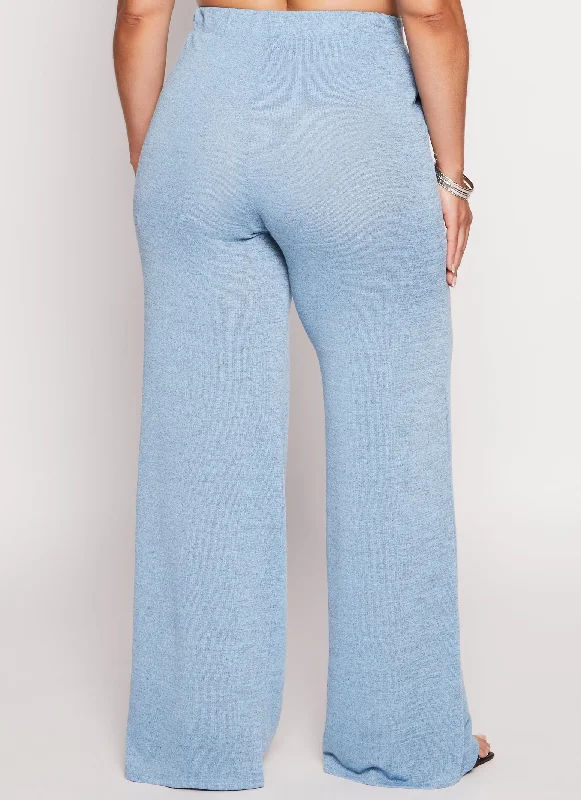 Plus Size Daisy Wide Leg High Waist Pants