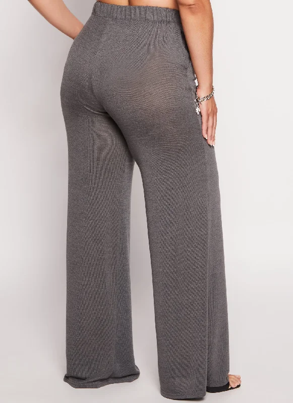 Plus Size Daisy Wide Leg High Waist Pants