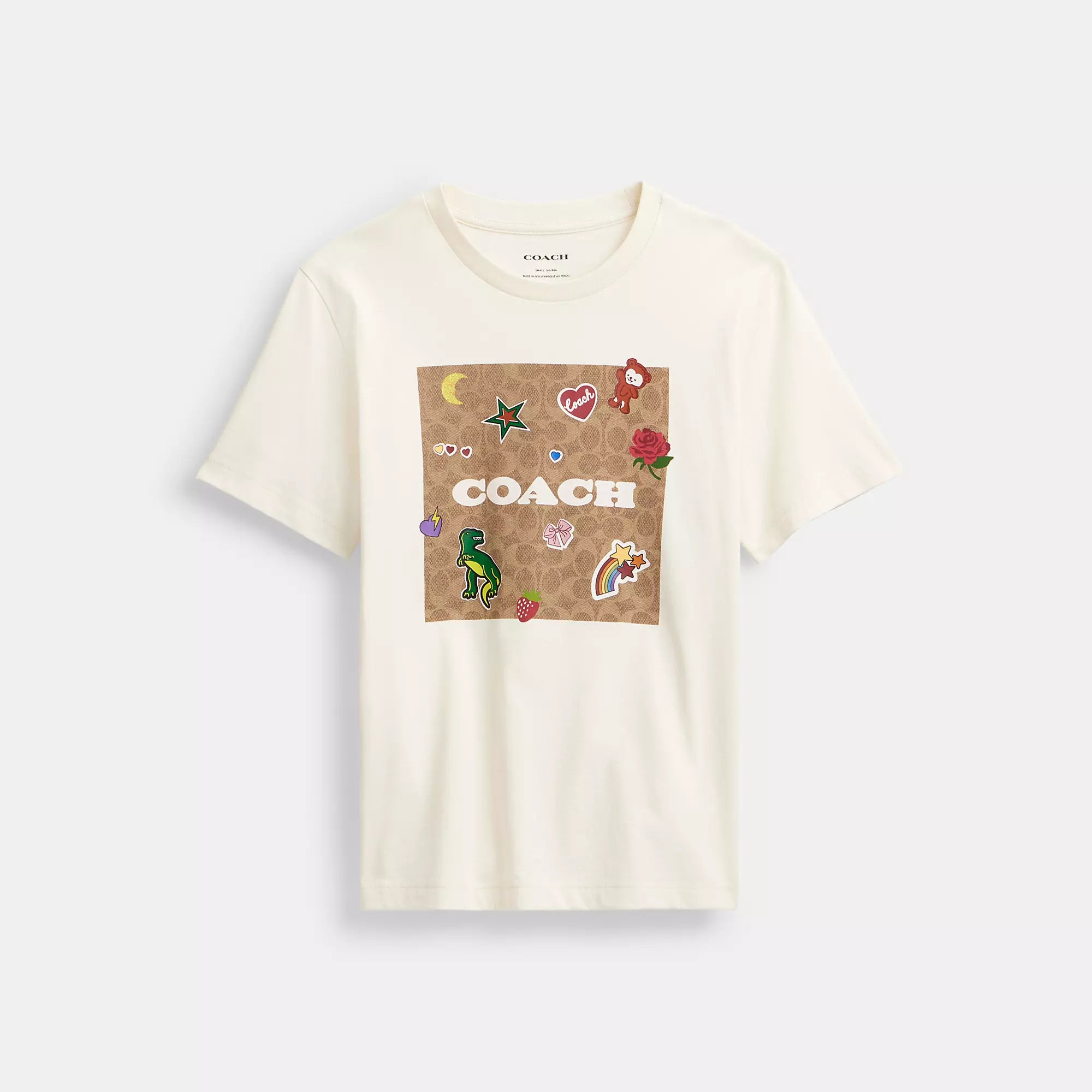 Coach Outlet Signature Square T Shirt In Organic Cotton With Sticker Patches