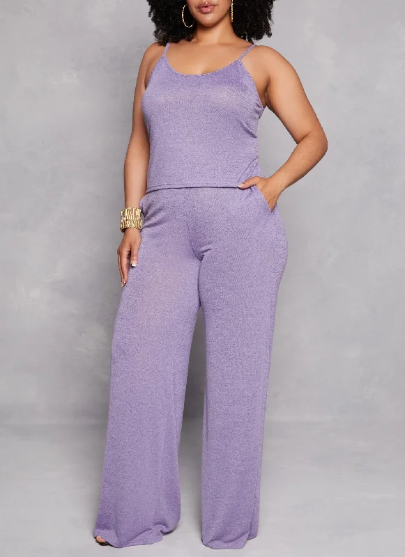 Plus Size Daisy Wide Leg High Waist Pants