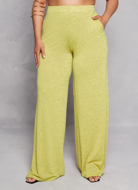 Plus Size Daisy Wide Leg High Waist Pants